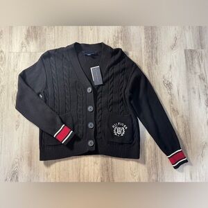 Tommy Hilfiger Black Knit Cardigan with Logo